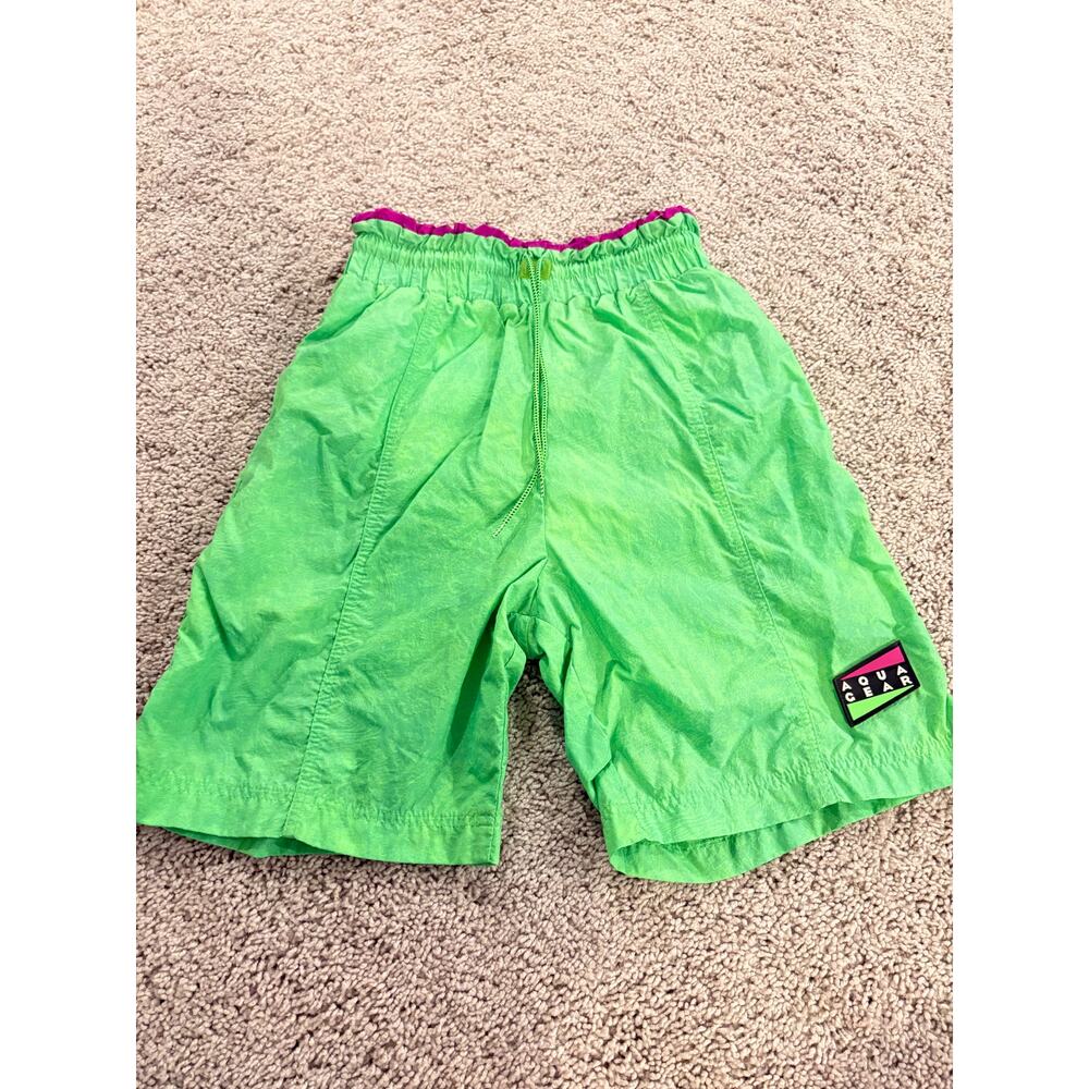 Rare VINTAGE 90s Green and Purple Nike Aqua Gear Board Shorts Size S